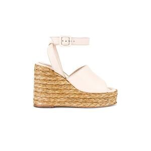 Paloma Barcelo Elegant Cream Clama Wedge Sandals Size 38